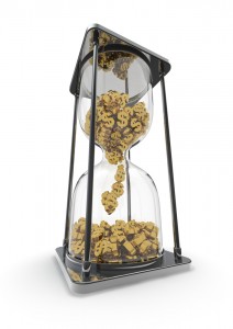 hourglass with money